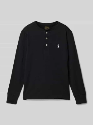 Bluzka z długim rękawem i wyhaftowanym logo model ‘HENLEY’ RALPH LAUREN TEENS