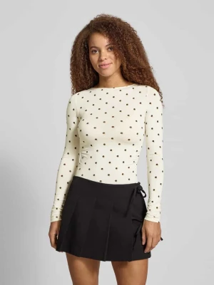 Bluzka z długim rękawem i wyhaftowanym logo model ‘Maeve’ OH APRIL