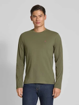 Bluzka z długim rękawem i wyhaftowanym logo model ‘Salis’ Napapijri