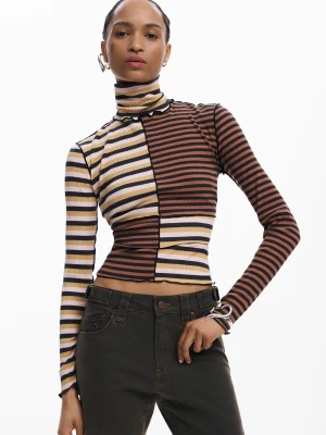 Koszulka z długim rękawem z golfem Desigual