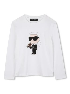Bluzka z długim rękawem KARL LAGERFELD biały