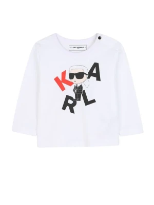 Bluzka z długim rękawem KARL LAGERFELD biały