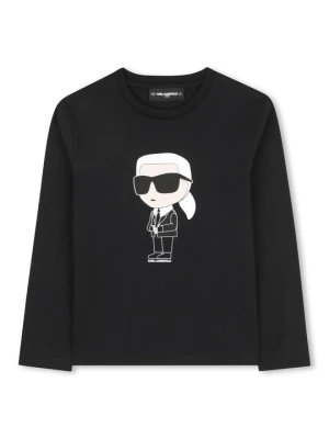 Bluzka z długim rękawem KARL LAGERFELD czarny