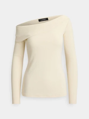 Bluzka z długim rękawem Lauren Ralph Lauren mleczny