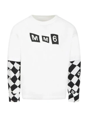Bluzka z długim rękawem MM6 Maison Margiela biały