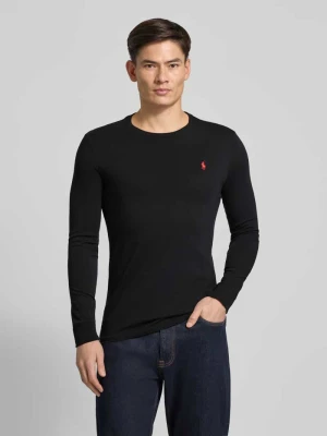 Bluzka z długim rękawem o kroju custom slim fit z wyhaftowanym logo Polo Ralph Lauren