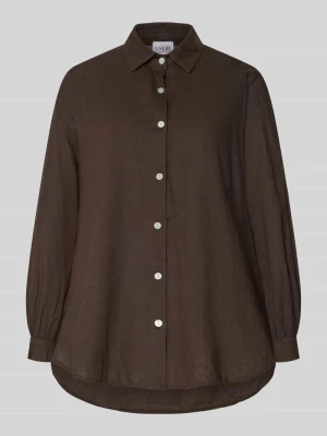 Bluzka z długim rękawem o kroju loose fit z mieszanki lnu i bawełny model 'ANIKA' VILLA SOPHIE