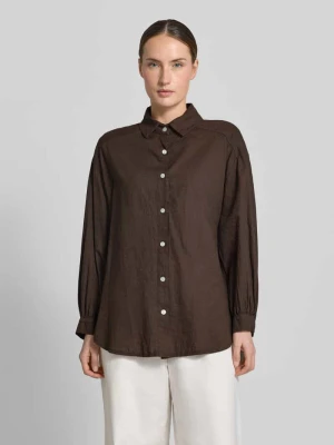 Bluzka z długim rękawem o kroju loose fit z mieszanki lnu i bawełny model 'ANIKA' VILLA SOPHIE