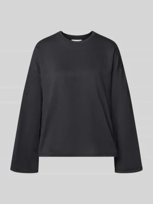 Bluzka z długim rękawem o kroju oversized z czystej bawełny REVIEW Czarny