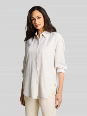 Bluzka z długim rękawem o kroju oversized z mieszanka lnu i wiskozy Tom Tailor