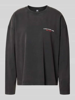 Bluzka z długim rękawem o kroju oversized z nadrukiem z logo model 'Memories' Karo Kauer