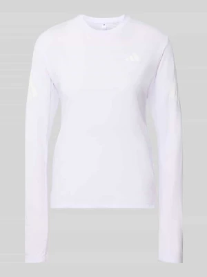 bluzka z długim rękawem o kroju regular fit do sportu z nadrukiem z logo model 'adi365///' Adidas Jasnofioletowy