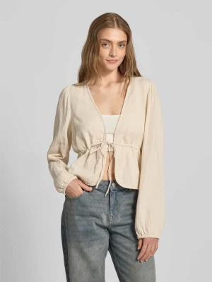 Bluzka z długim rękawem o kroju regular fit z bawełny model ‘SASTINA’ Pieces