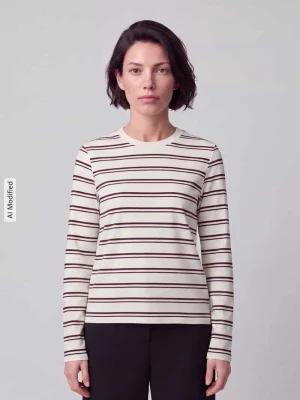 Bluzka z długim rękawem o kroju regular fit z czystej bawełny Marc O'Polo Écru