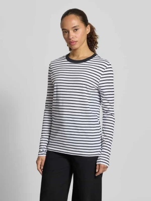 bluzka z długim rękawem o kroju regular fit z czystej bawełny model 'ESSENTIAL' Selected
