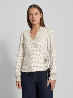 Zdjęcie produktu Bluzka z długim rękawem o kroju regular fit z czystej bawełny model ‘LOVA’ Vero Moda Złamany biały