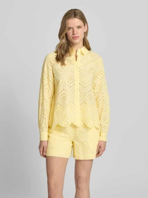 Bluzka z długim rękawem o kroju regular fit z czystej bawełny model 'VILDE' Pieces