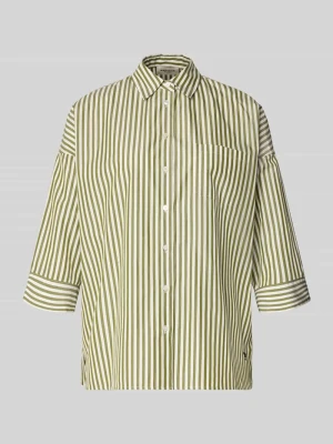bluzka z długim rękawem o kroju regular fit z czystej bawełny model 'WKDGIRALDA' Weekend Max Mara Ciemnozielony