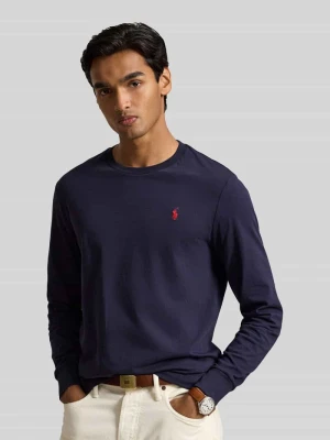 Bluzka z długim rękawem o kroju regular fit z czystej bawełny Polo Ralph Lauren Ciemnoniebieski