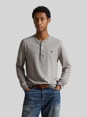 Bluzka z długim rękawem o kroju regular fit z czystej bawełny Polo Ralph Lauren Ciemnoszary