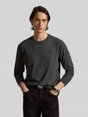 Bluzka z długim rękawem o kroju regular fit z czystej bawełny Polo Ralph Lauren Średnioszary