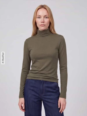 Bluzka z długim rękawem o kroju regular fit z czystej bawełny s.Oliver Khaki