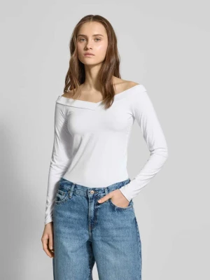 Bluzka z długim rękawem o kroju regular fit z dodatkiem wiskozy model ‘MALIVA’ Pieces