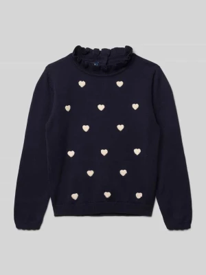 Bluzka z długim rękawem o kroju regular fit z efektem dzianiny BLUE SEVEN