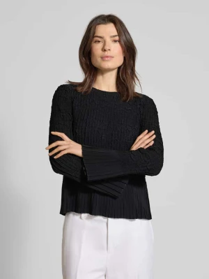 Bluzka z długim rękawem o kroju regular fit z efektem marszczenia model ‘BOPPAR’ Boss