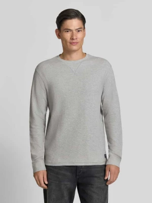 bluzka z długim rękawem o kroju regular fit z fakturą wafla Scotch & Soda Jasnoszary