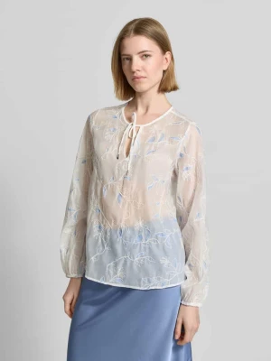 bluzka z długim rękawem o kroju regular fit z hafty kwiatowe s.Oliver BLACK LABEL