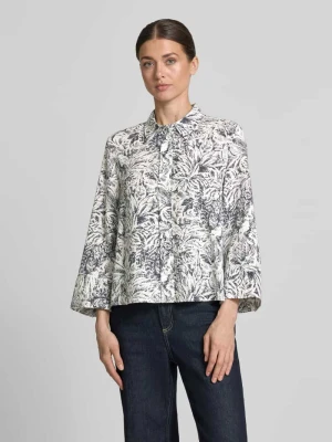 Bluzka z długim rękawem o kroju regular fit z lyocellu we wzór na całej powierzchni Windsor