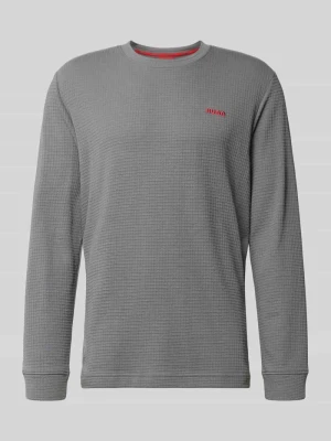 Bluzka z długim rękawem o kroju regular fit z mieszanki bawełny model ‘AUSTIN’ HUGO