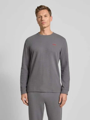 Bluzka z długim rękawem o kroju regular fit z mieszanki bawełny model ‘AUSTIN’ HUGO