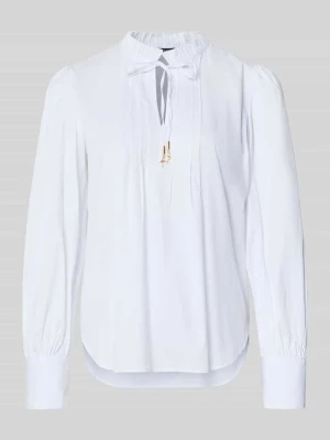 bluzka z długim rękawem o kroju regular fit z mieszanki bawełny model 'Belmira2' JOOP! Biały