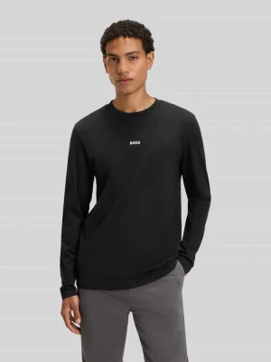 Bluzka z długim rękawem o kroju regular fit z mieszanki bawełny model ‘CHARK’ Boss Orange