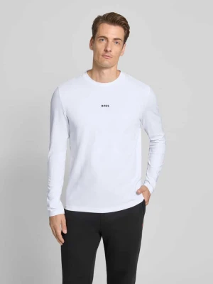 Bluzka z długim rękawem o kroju regular fit z mieszanki bawełny model ‘CHARK’ Boss Orange