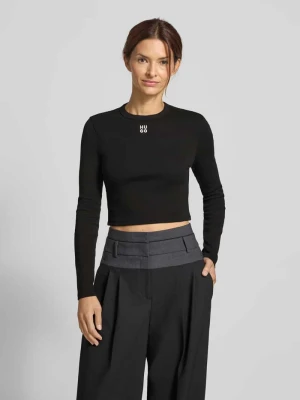 Zdjęcie produktu Bluzka z długim rękawem o kroju regular fit z mieszanki bawełny model ‘DAFILOMENA’ HUGO