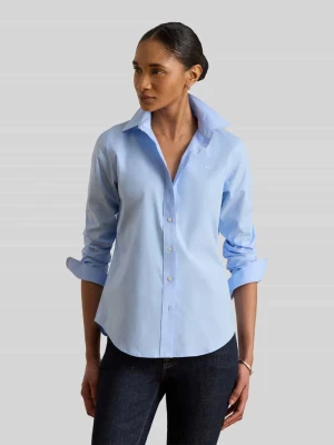 bluzka z długim rękawem o kroju regular fit z mieszanki bawełny model 'JAMELKO' Lauren Ralph Lauren Jasnoniebieski