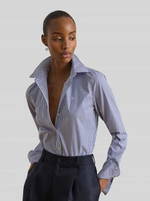 bluzka z długim rękawem o kroju regular fit z mieszanki bawełny model 'JAMELKO' Lauren Ralph Lauren Jasnoniebieski
