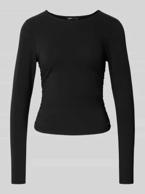 bluzka z długim rękawem o kroju regular fit z mieszanki bawełny model 'MIRA' Only Czarny