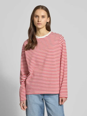 Bluzka z długim rękawem o kroju regular fit z mieszanki bawełny model ‘SADIE’ Pieces