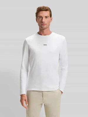 Bluzka z długim rękawem o kroju regular fit z mieszanki bawełny model ‘TCHARK’ Boss Orange