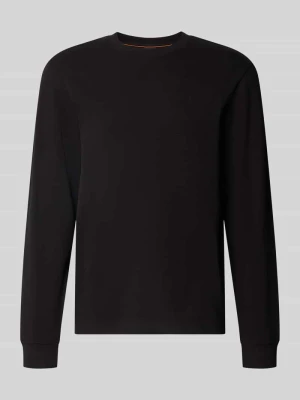 bluzka z długim rękawem o kroju regular fit z mieszanki bawełny model 'WE-TEMPEST' Boss Czarny