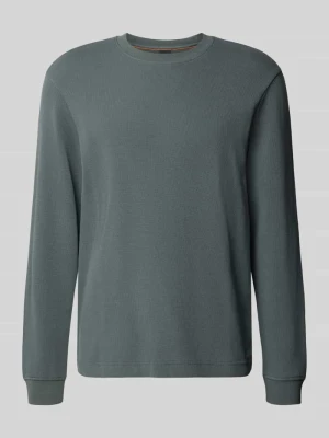 bluzka z długim rękawem o kroju regular fit z mieszanki bawełny model 'We_Tempest' Boss Khaki