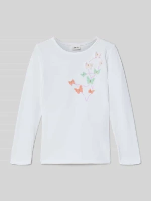 Bluzka z długim rękawem o kroju regular fit z mieszanki bawełny s.Oliver RED LABEL