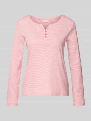 Bluzka z długim rękawem o kroju regular fit z mieszanki bawełny Tom Tailor