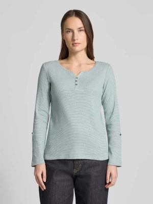 Bluzka z długim rękawem o kroju regular fit z mieszanki bawełny Tom Tailor