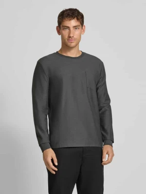 Bluzka o kroju regular fit z mieszanki bawełny z długim rękawem i fakturowanym, tkanym wzorem Tom Tailor Denim