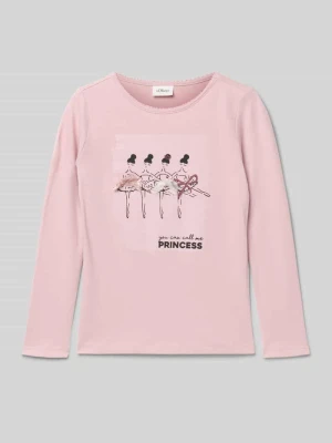 Bluzka z długim rękawem o kroju regular fit z mieszanki dżerseju i bawełny s.Oliver RED LABEL